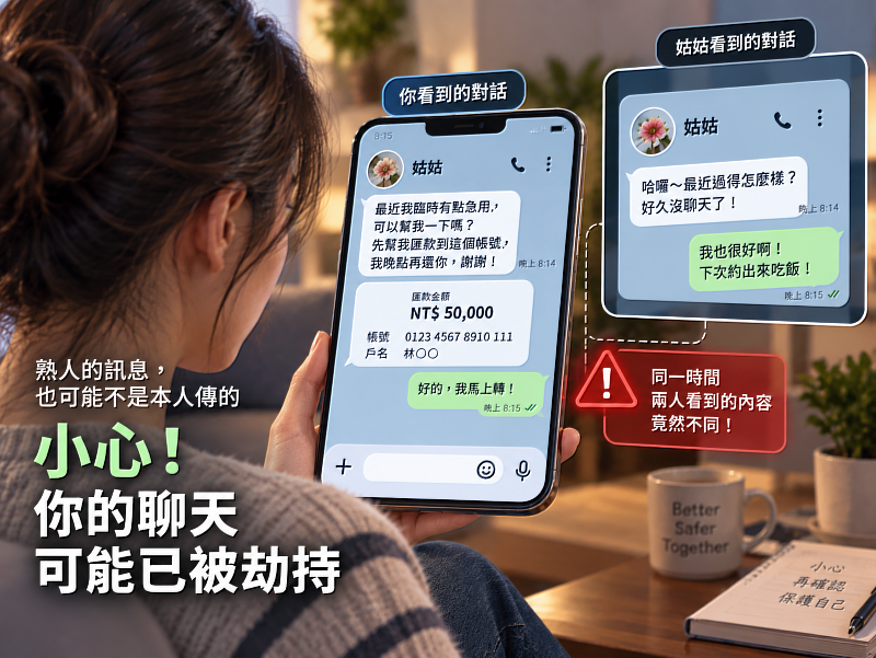 真正需要確認的,已經不只是「這個人是不是我認識的人」而已,而是再三確認,「這句話,真的是他本人傳的嗎?」